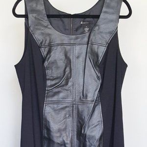 FAUX LEATHER Dress Sz 16 NWT Lane Bryant Sleeveless Zip Back Black